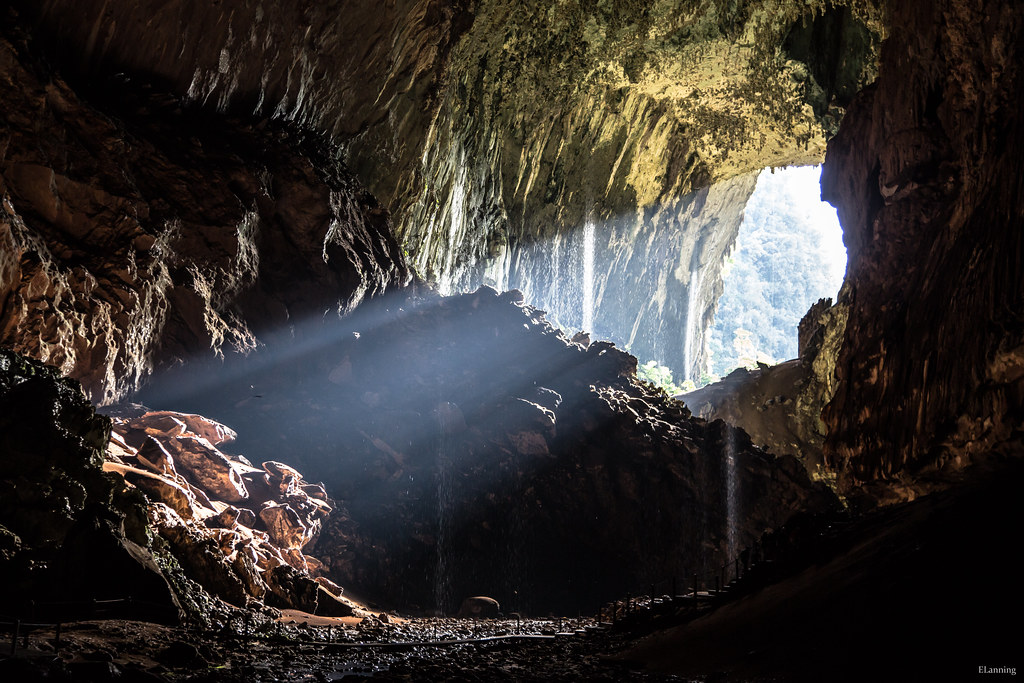 Gulung Mulu rests on the island of Borneo near the border with Brunei